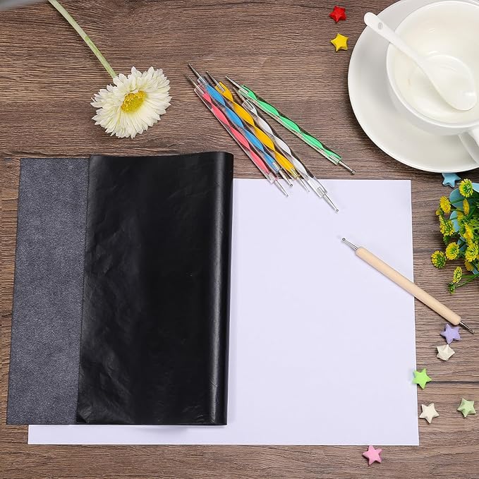 PATIKIL Carbon Paper, 50 Sheet A4 Graphite Transfer Tracing Copy Paper - Image 4