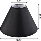 GO&SO Set of 2 Black Lamp Shade Fabric Large Lampshades, Barrel Lamp Shades 6.5 - Image 2