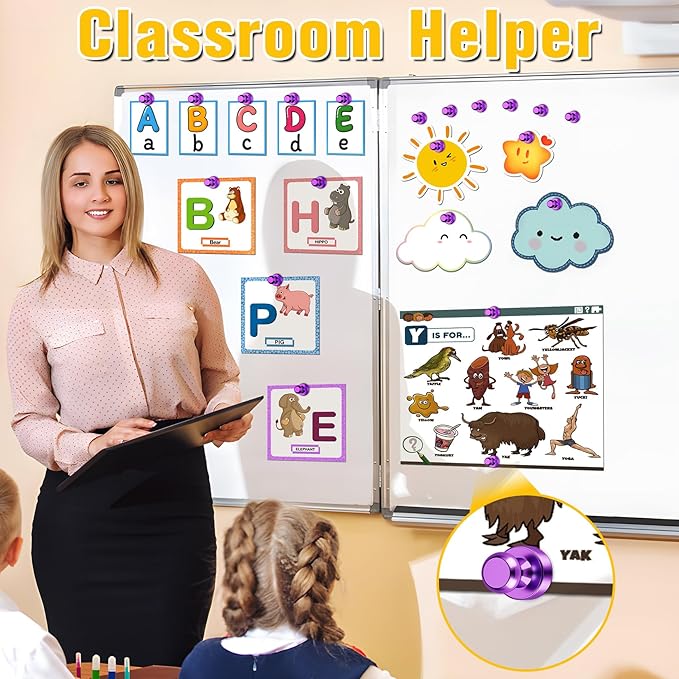 VNDUEEY 16 Pack Purple Fridge Magnets, Refrigerator Magnets Strong Whiteboard - Image 3