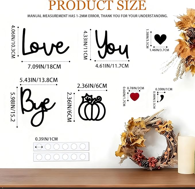 Love You Bye Wood Sign, Fall Decoration - Image 3