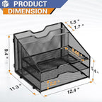 GAWERK Letter Tray Organizer, Mesh Desk File Organizer - Image 2