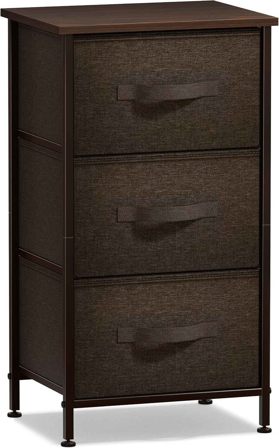 Sorbus Nightstand for Bedroom (3 Drawer, Brown)