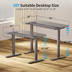 BIZUM Dual Motor Electric Standing Desk Frame - Image 6