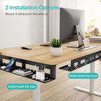 PEGZONE Under Desk Cable Management Tray, 31.5 Inches Metal Cord Organizer Rack - Image 2