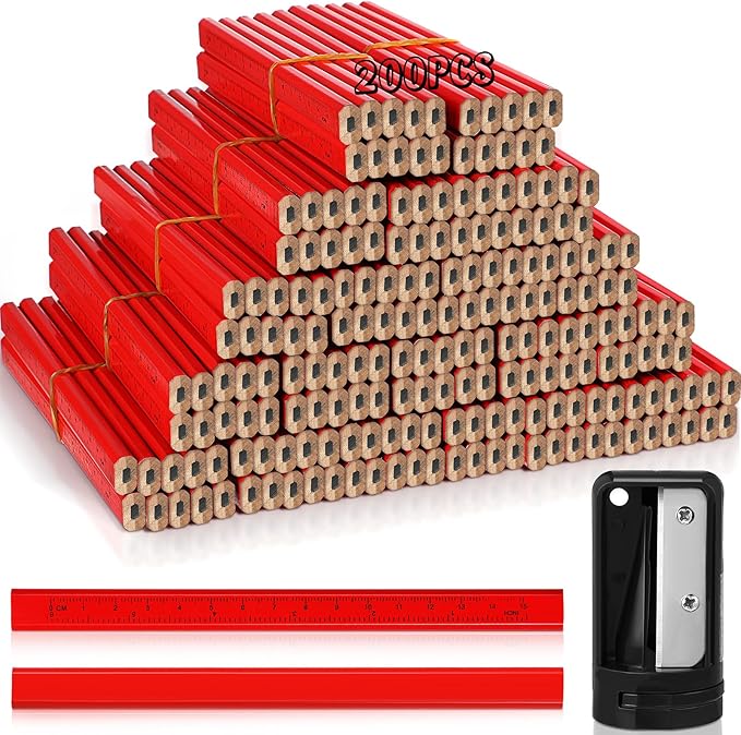 Honoson 200 Pcs Flat Construction Pencils by Honoson