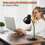 led desk lamp for home office with wireless showing dimensions