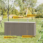Decksplore 270 Gallon Outdoor Storage Box Waterproof Lockable Resin Deck Box - Image 6