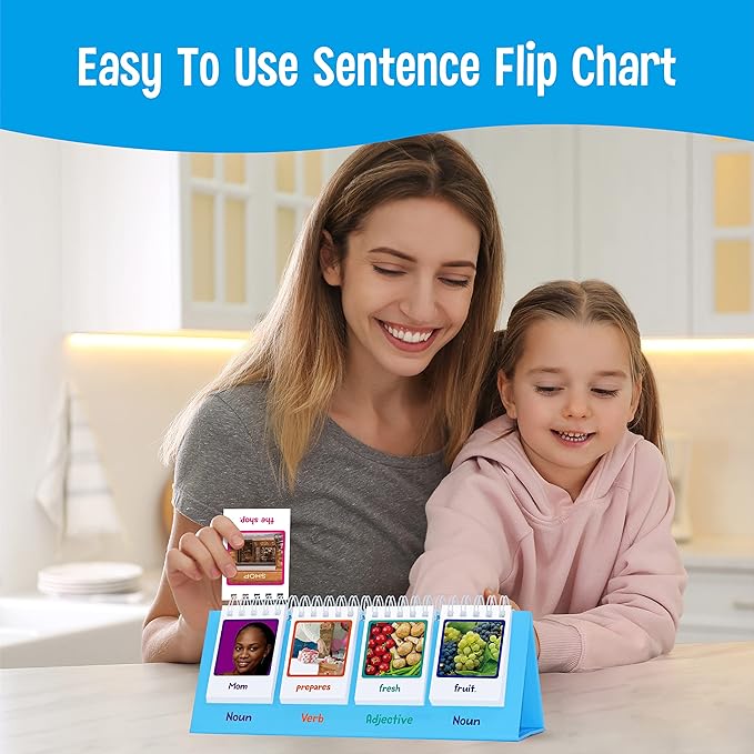 Sentence Flip Charts, 80 Double Sided Cards in Noun/Verb/Adjective/Preposition - Image 4