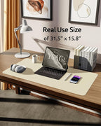 YSAGi Leather Desk Protector, Office Mat, Large Mouse Mat, Non-Slip PU Leather - Image 5