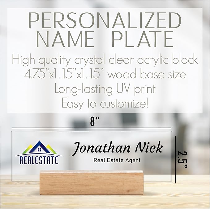 Custom Business Logo Desk Name Plate - Image 7