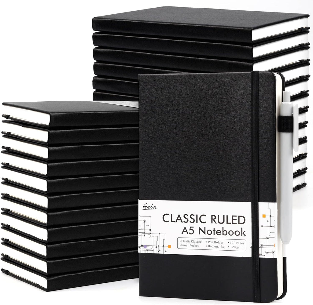 24 Pack Journal Notebook for Work, Feela Business Notebook Bulk Hardcover Lined