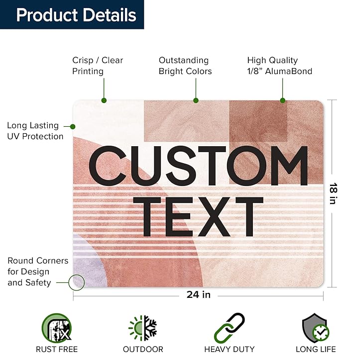 Custom Sign, Custom Street Sign, 11 Font Colors, 13 Font Styles, 4 Hole Options - Image 6