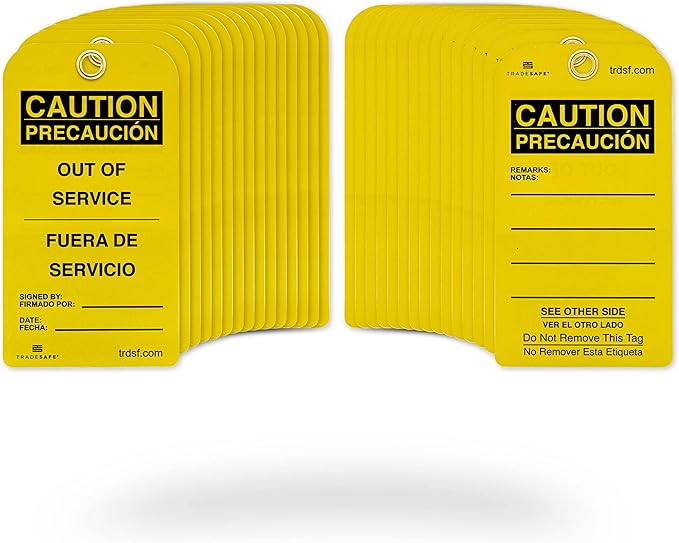TRADESAFE Bilingual Out of Service Tags, Fuera de Servicio by TRADESAFE