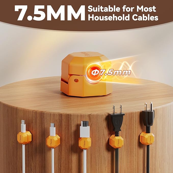 12 Pack Rotatable Cable Clips, Spring Cord Organizer Desk Cable Management Cord - Image 3