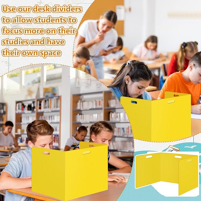 24 Pcs Desk Dividers for Students 14 × 17.5 × 14 Inch Plastic Waterproof - Image 6
