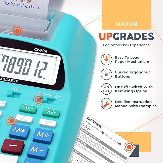 CATIGA New & Upgraded 2025 Printing Calculator Adding Machine 10 Key, Desktop - Image 2