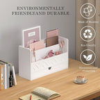 Wisuce Bamboo Mail Organizer Countertop Desktop - Image 3