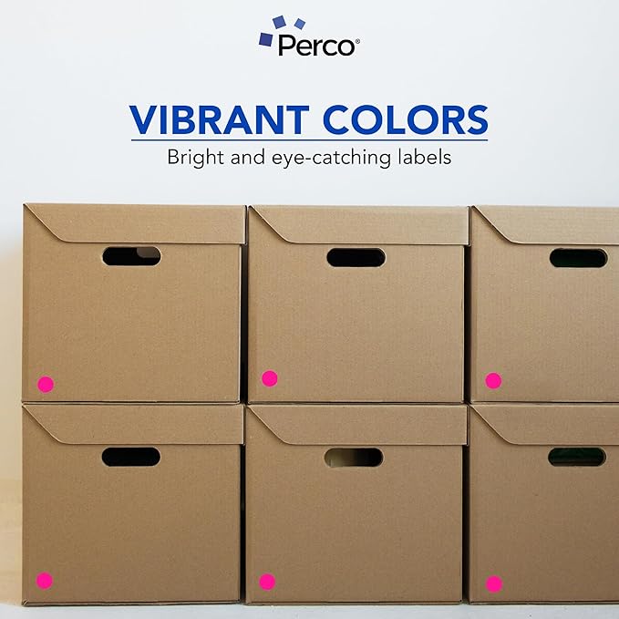 Perco Fluorescent Pink 1-Inch Perforated Circle Dot Sticker Labels — 10 Rolls - Image 6