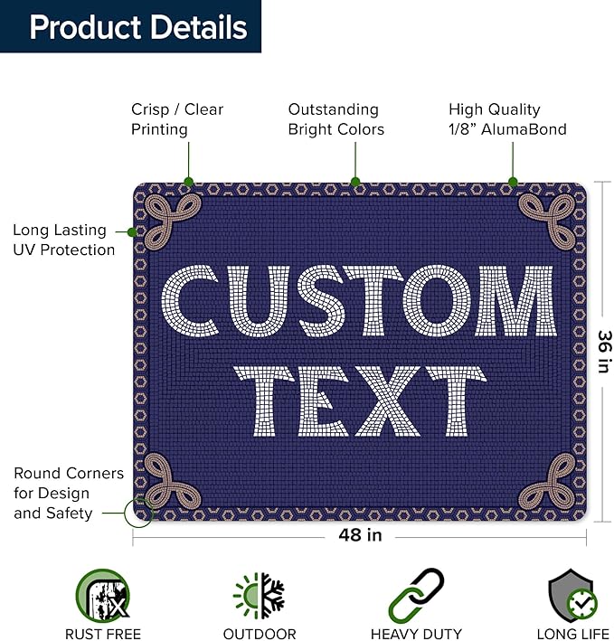 Custom Sign, Custom Street Sign, 11 Font Colors, 13 Font Styles, 4 Hole Options - Image 6