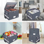 ENGPOW File Box with Lock, Fireproof Document Box with Zipper Lid, Collapsible - Image 2