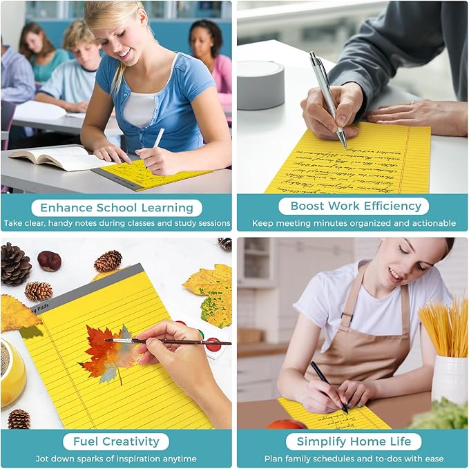 12pcs Legal Pads, Perforated Wide Ruled Writing Pad, Wide Ruled Legal Notepads - Image 7