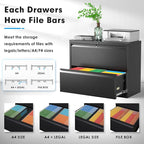 Pataku Lateral File Cabinet, 2 Drawer File Cabinet - Image 4