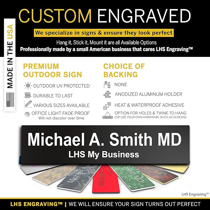 Personalized Name Plate with Choice of Mounting Holders - Image 2