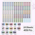 Starboling Garage Sale Stickers, 4050 Pcs 1/2" X 3/4" Yard Sale Price Labels, Rectangle Preprinted Price Labels for Flea Market