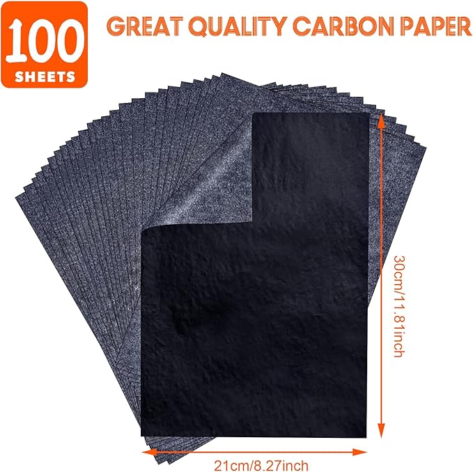 psler 100 Sheets Carbon Paper Sheets, Carbon Transfer Paper - Image 2