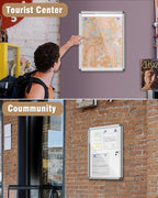 Mifuro 26"x20" Enclosed Bulletin Board, Lockable Weather-Resistant Aluminum - Image 7