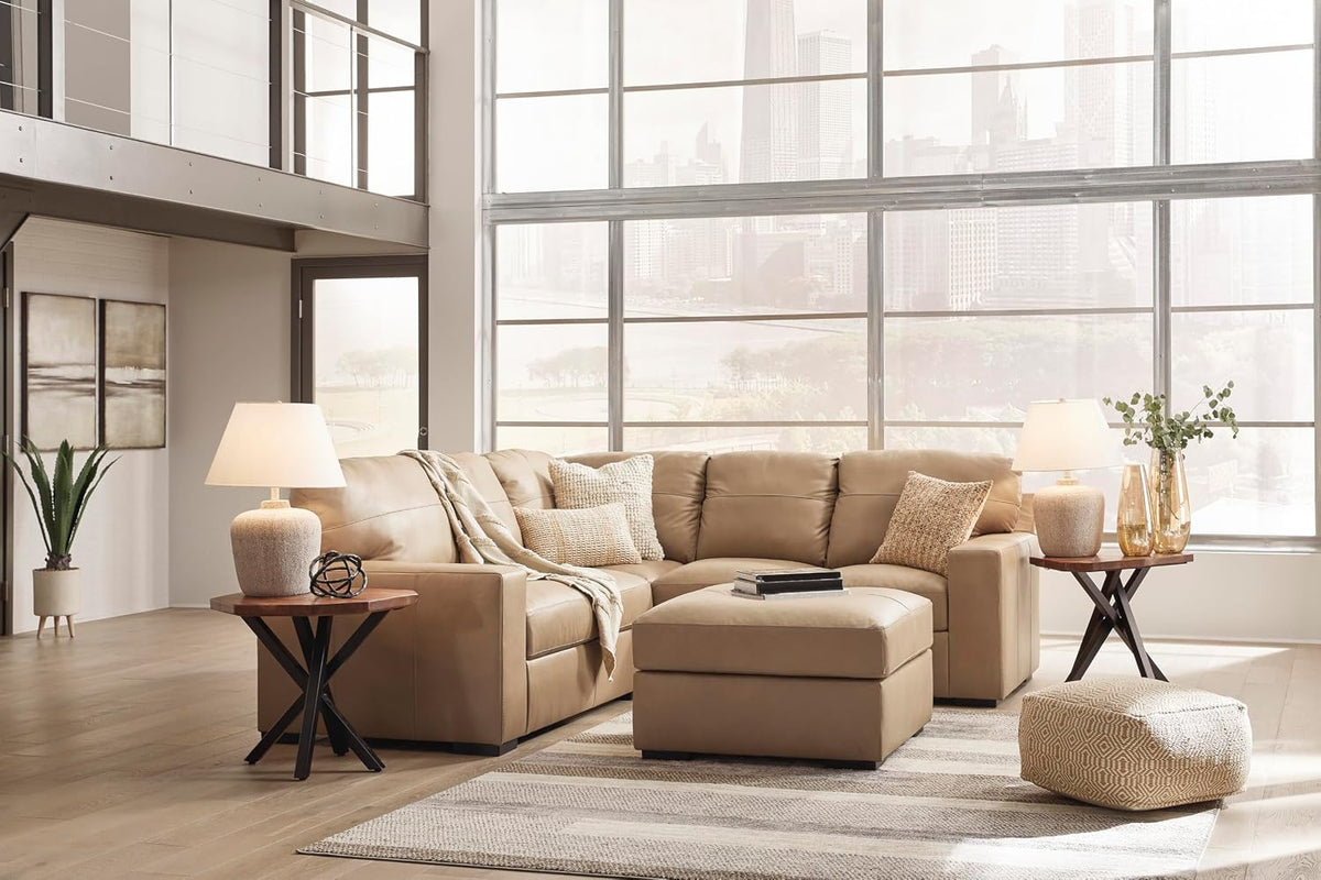 Signature Design by Ashley Bandon Oversized Accent Ottoman, Square Top Grain ...