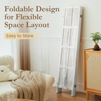 ALeesing 4 Panel Room Divider, 5.6Ft Wood Room Dividers and Folding Privacy - Image 4