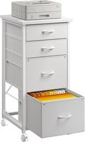 4 Drawers Mobile File Cabinet Vertical Filing Cabinet by Durayloly