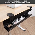 Mount-It! Under Desk Cable Management Tray – Clamp-On No-Drill Metal Cable - Image 3