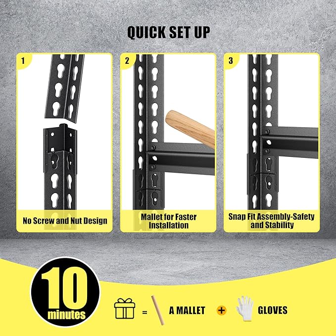 SDXYSTCE 48" W Garage Storage Shelves Heavy Duty, 3000LBS Loads Adjustable - Image 5