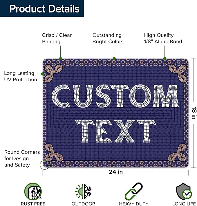 Custom Sign, Custom Street Sign, 11 Font Colors, 13 Font Styles, 4 Hole Options - Image 6
