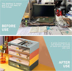 DETEIN Stackable Desk Organizer Drawer 13"Wx9"Lx3.3"H Large Desktop Storage - Image 4