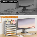 Subekyu 6-Tier Desk Paper Organizer, Desktop File Letter Tray - Image 2