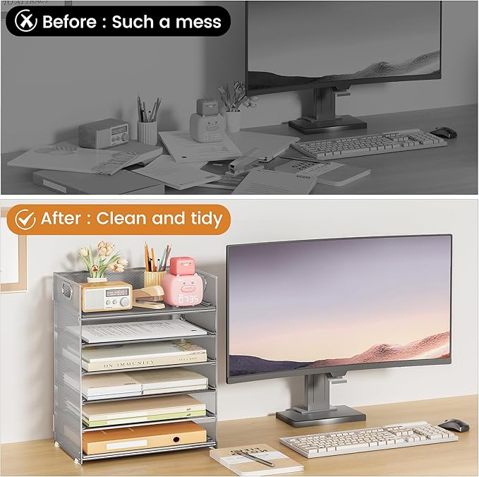 Subekyu 6 Tier Paper Organizer for Desk - Image 2