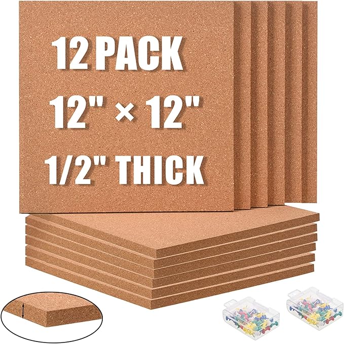 SUNGIFT Cork Board 12"x12" by SUNGIFT
