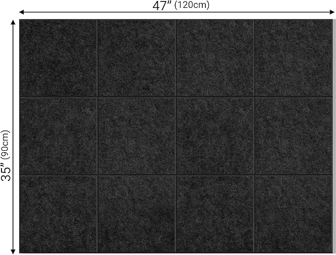 AKTOP Black Cork Bulletin Board 47"x35", 12 Pack Removable Felt Cork Board Tiles - Image 4