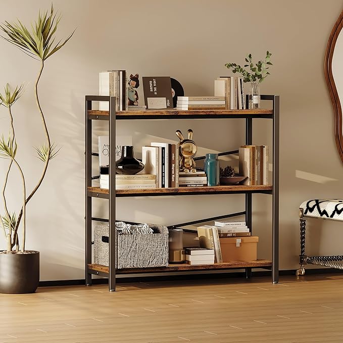 Book Shelf, 3 Tier Bookshelf 31.49" Width, Book Shelf Storage and Organization - Image 7