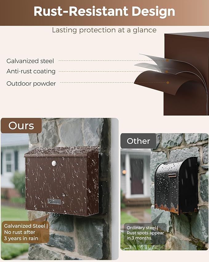 LAND·VOI Locking Wall-Mount Mailbox - Image 4
