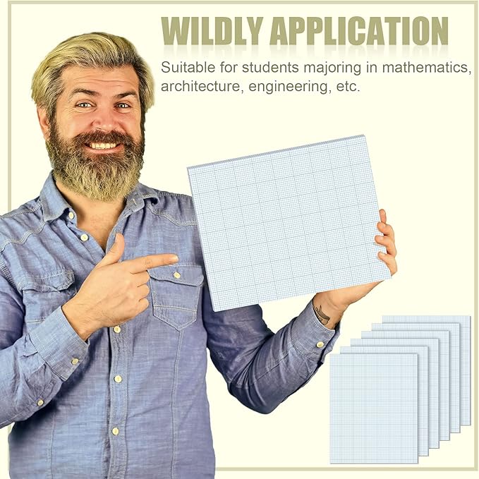 Ctosree 3 Pcs 8.5 x 11 Quadrille Pads 10 Squares Per Graph Paper Pad Back to - Image 6