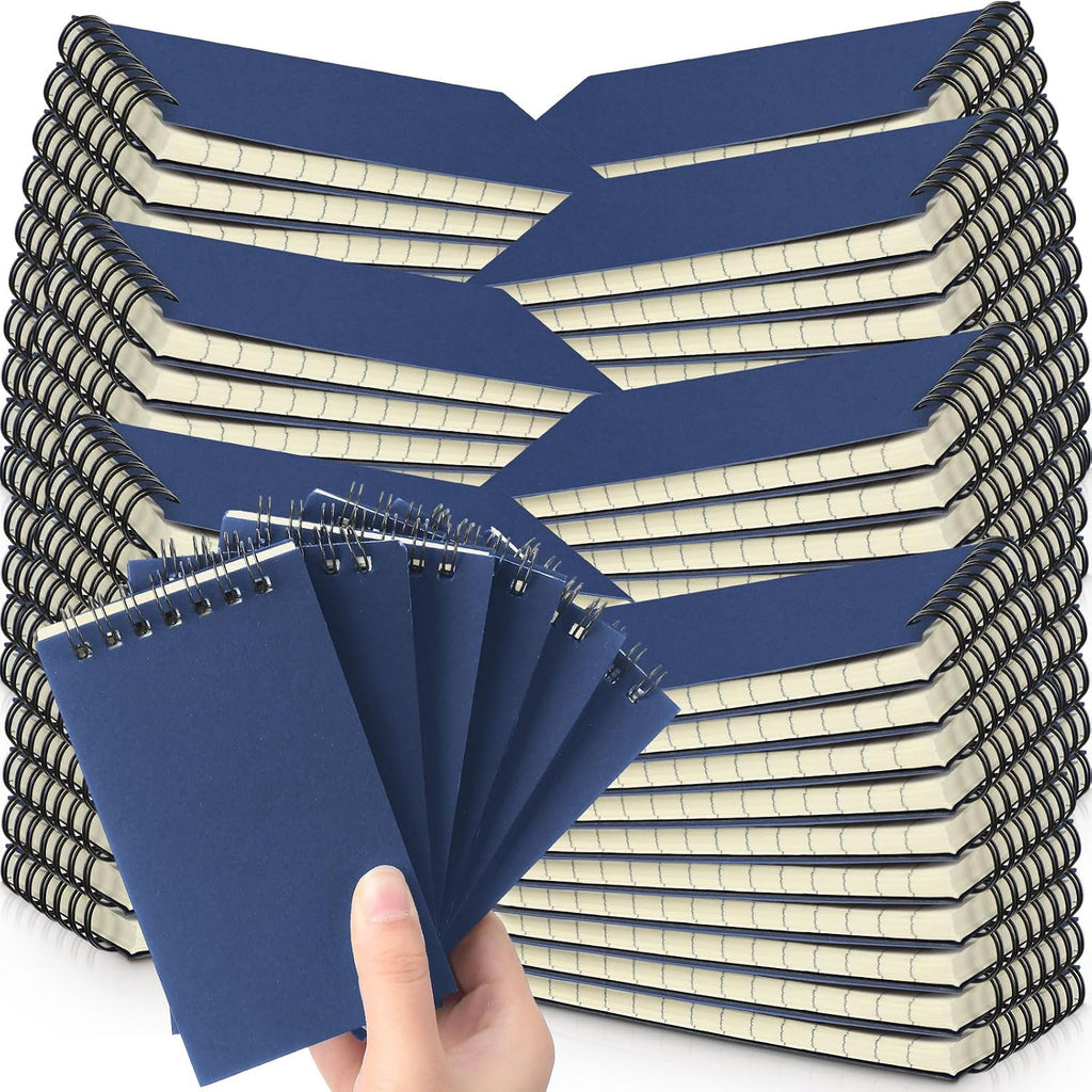 Tenceur 100 Pcs Pocket Notebook Bulk Small 3x5 Inch Spiral Notepads Mini Top