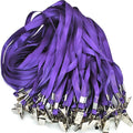 Beebel Purple Lanyards 100 Pack Nylon Flat Badge Lanyard by Beebel