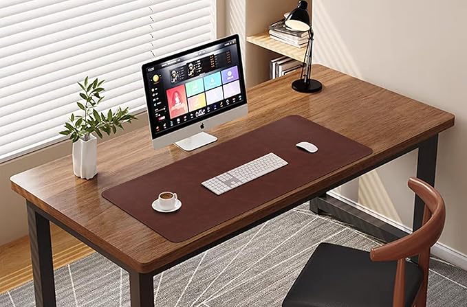 Huicon Faux Leather Desk Mat, 31.5"x15.7" Non-Slip PU Leather Desk Pad - Image 2