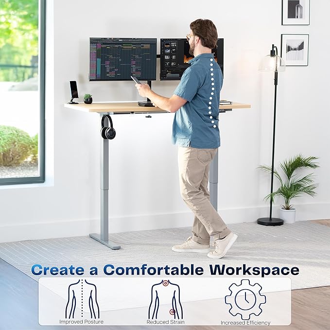 VIVO Electric 60 x 24 in Standing Desk, Memory Height Adjustment, 1B Series - Image 4