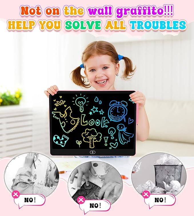 LCD Writing Tablet for Kids, 16 Inch Colorful Doodle Board Drawing Tablets - Image 3