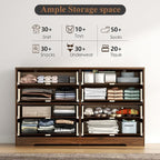 8 Drawer Dresser for Bedroom, Modern Double Dresser, Mid Century Wooden Storage - Image 3